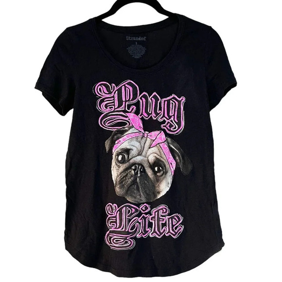 PUG LIFE Scoop Neck Street Style T Shirt - small - Picture 1 of 5